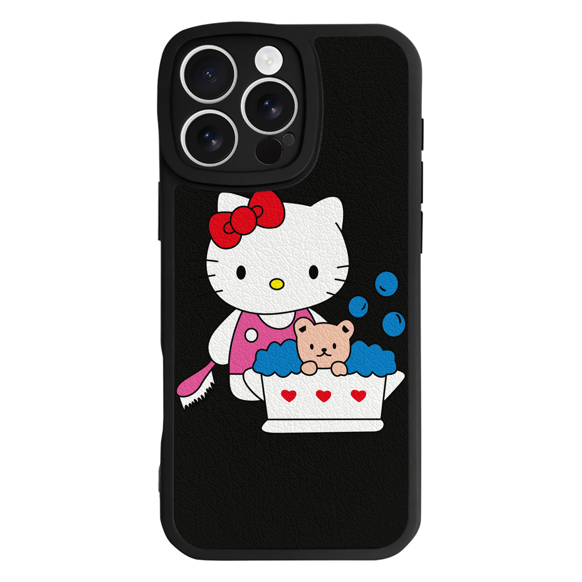（画像用） Hello Kitty ハローキティ 【iPhone 16シリーズ対応】シリコンスマホケース（レザー調） 材質：シリコン